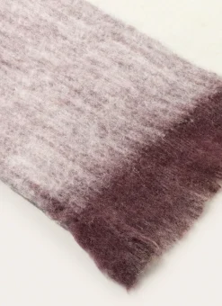 LARGE PLAID À GRANDS CARREAUX EFFET MOHAIR VERT KAKI