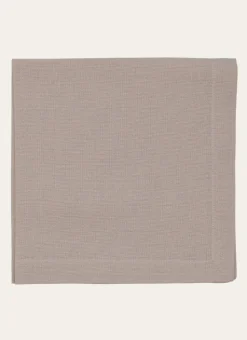 LOT 4 SERVIETTES EN COTON BLANC/BEIGE