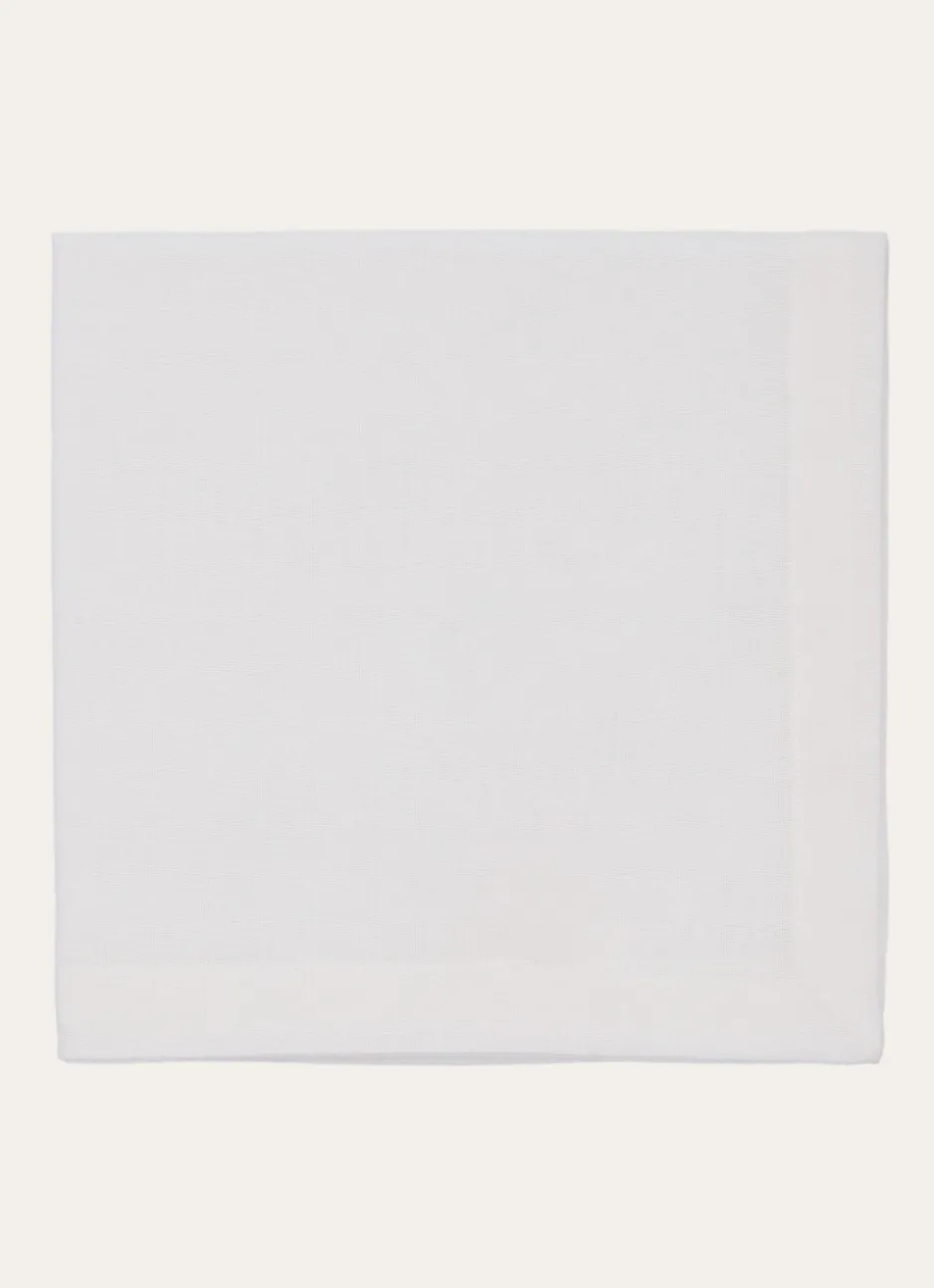 LOT 4 SERVIETTES EN COTON BLANC/BEIGE