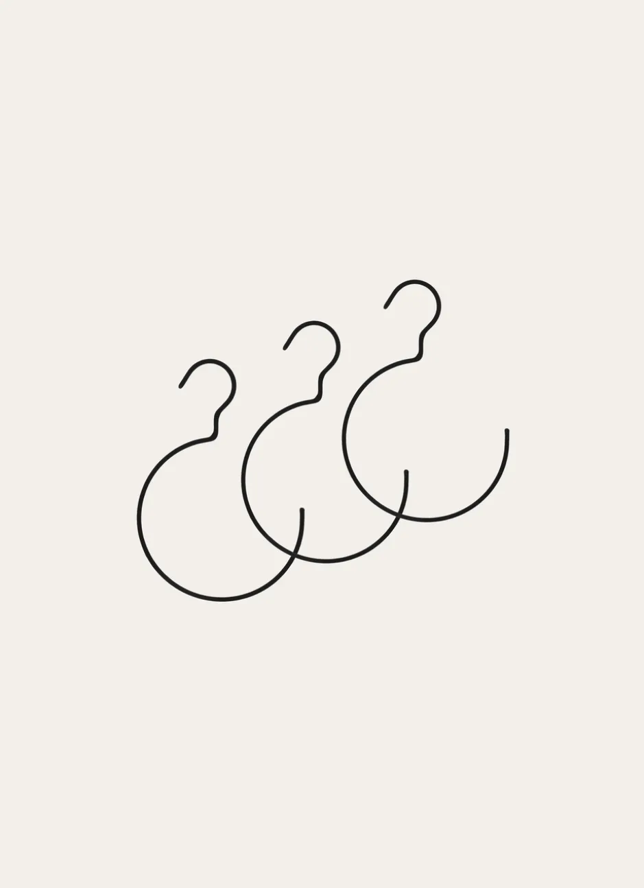 LOT DE 3 CINTRES RONDS EN CORDE NOIRE Noir