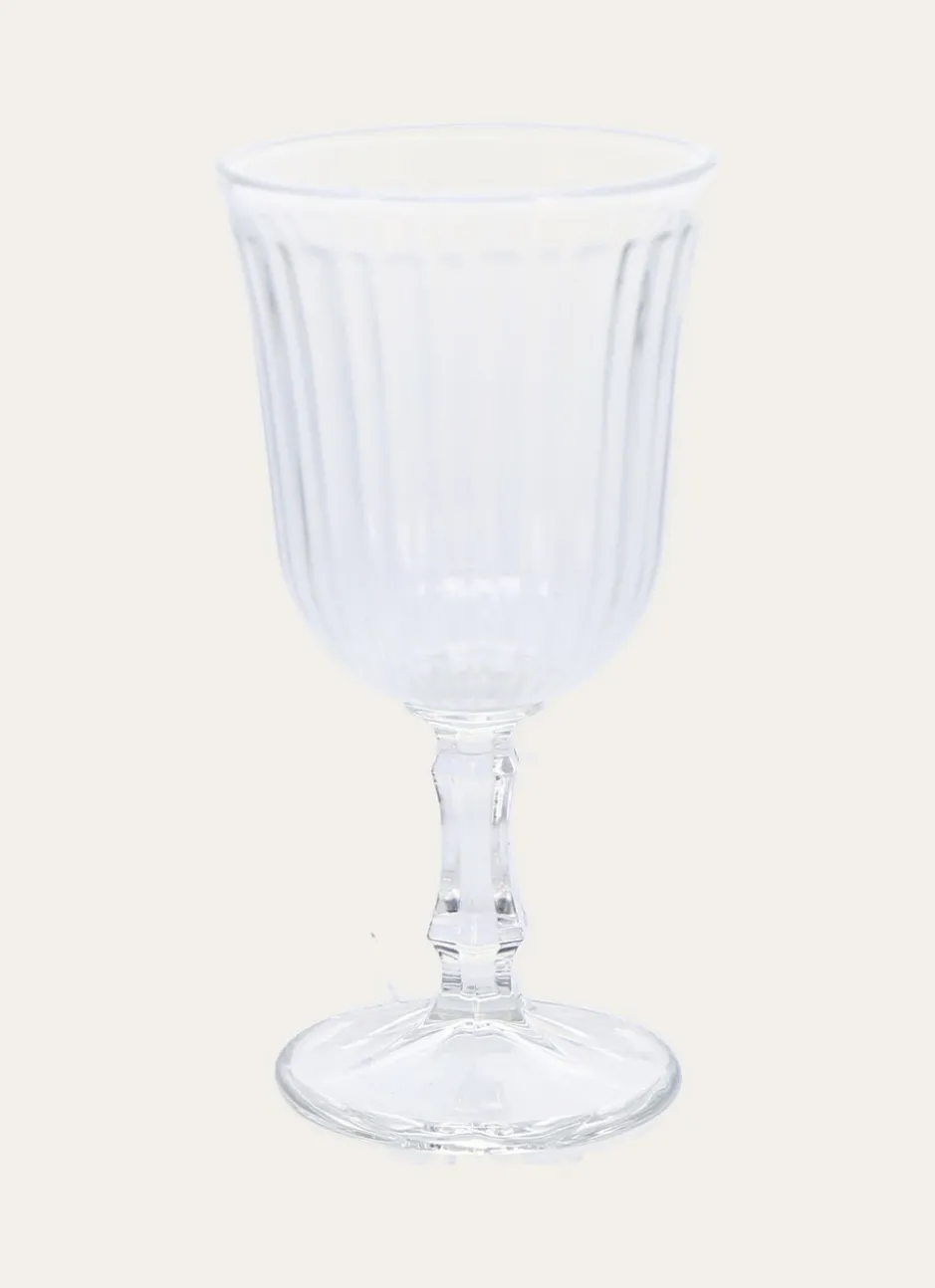 LOT DE 6 GRANDS VERRES À VIN SUR PIED TRANSPARENT
