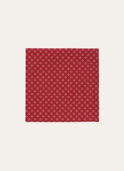 LOT DE 2 SERVIETTES DE TABLE EN COTON ENDUIT ROUGE/BLANC