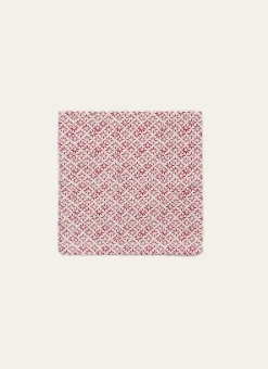 LOT DE 2 SERVIETTES EN COTON MOTIF FANTAISIE BLANC/ROUGE