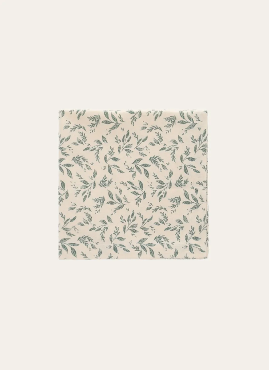 LOT DE 2 SERVIETTES EN COTON BEIGE/VERT