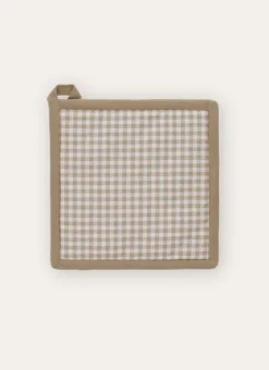 MANIQUE EN COTON VICHY BEIGE