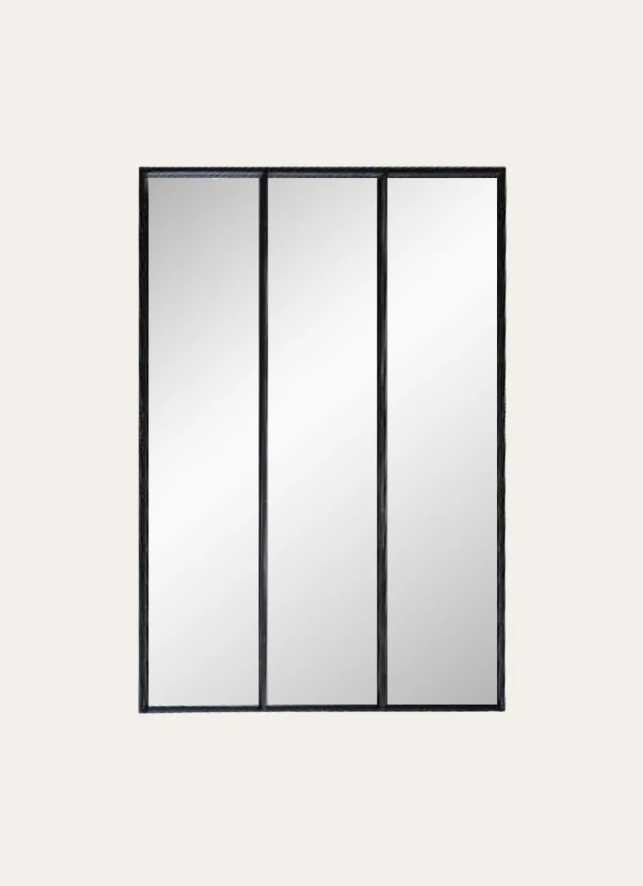MIROIR EN MÉTAL NOIR INDUSTRIEL Noir
