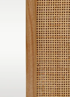 MIROIR EN ROTIN TISSÉ ARRONDI BOIS