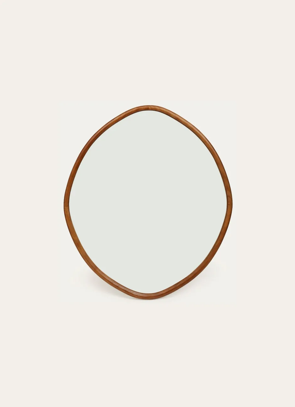 MIROIR OVALE EN BOIS MARRON