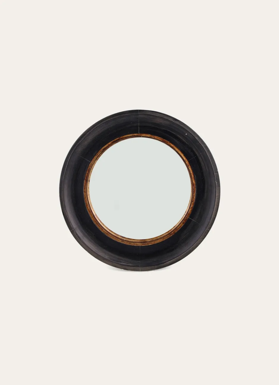 MIROIR ROND GRAND MODÈLE NOIR/DORÉ