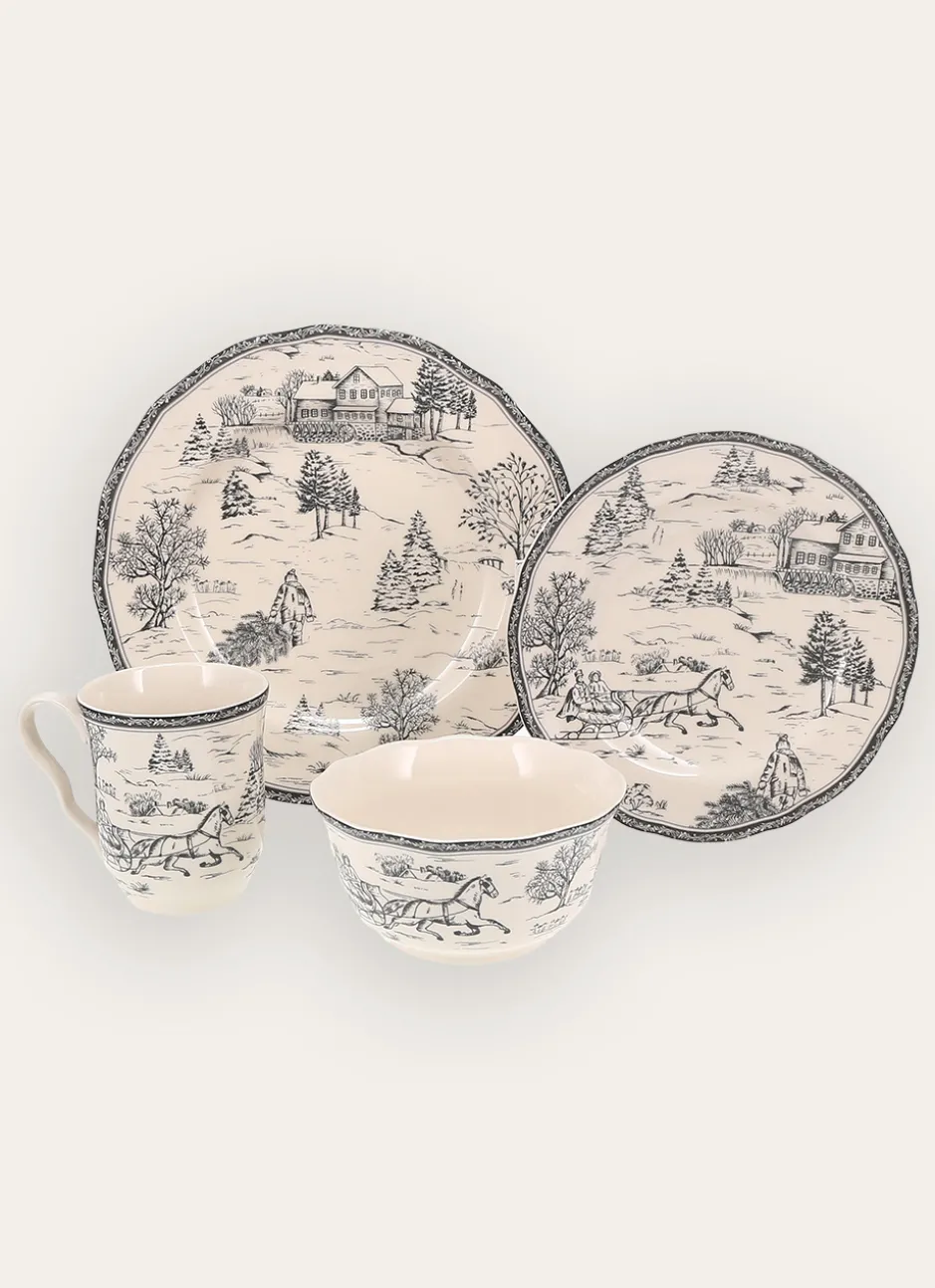 MUG EN GRÈS MOTIF HIVERNAL SYLVAINE GRIS
