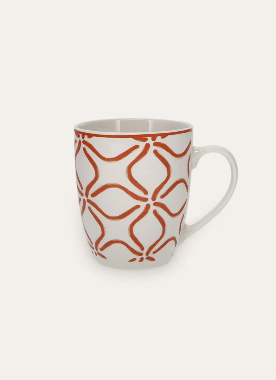 MUG EN PORCELAINE MOTIF ARABESQUE PAPRIKA