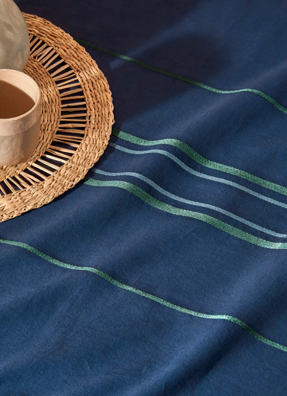 NAPPE BRODÉE CODI BLEU MARINE