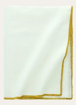 NAPPE COTON LIN FINITION BOURDON BLANC / OR