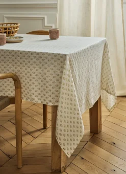 NAPPE EN COTON IMPRIMÉ MOTIF INDIEN CURRY