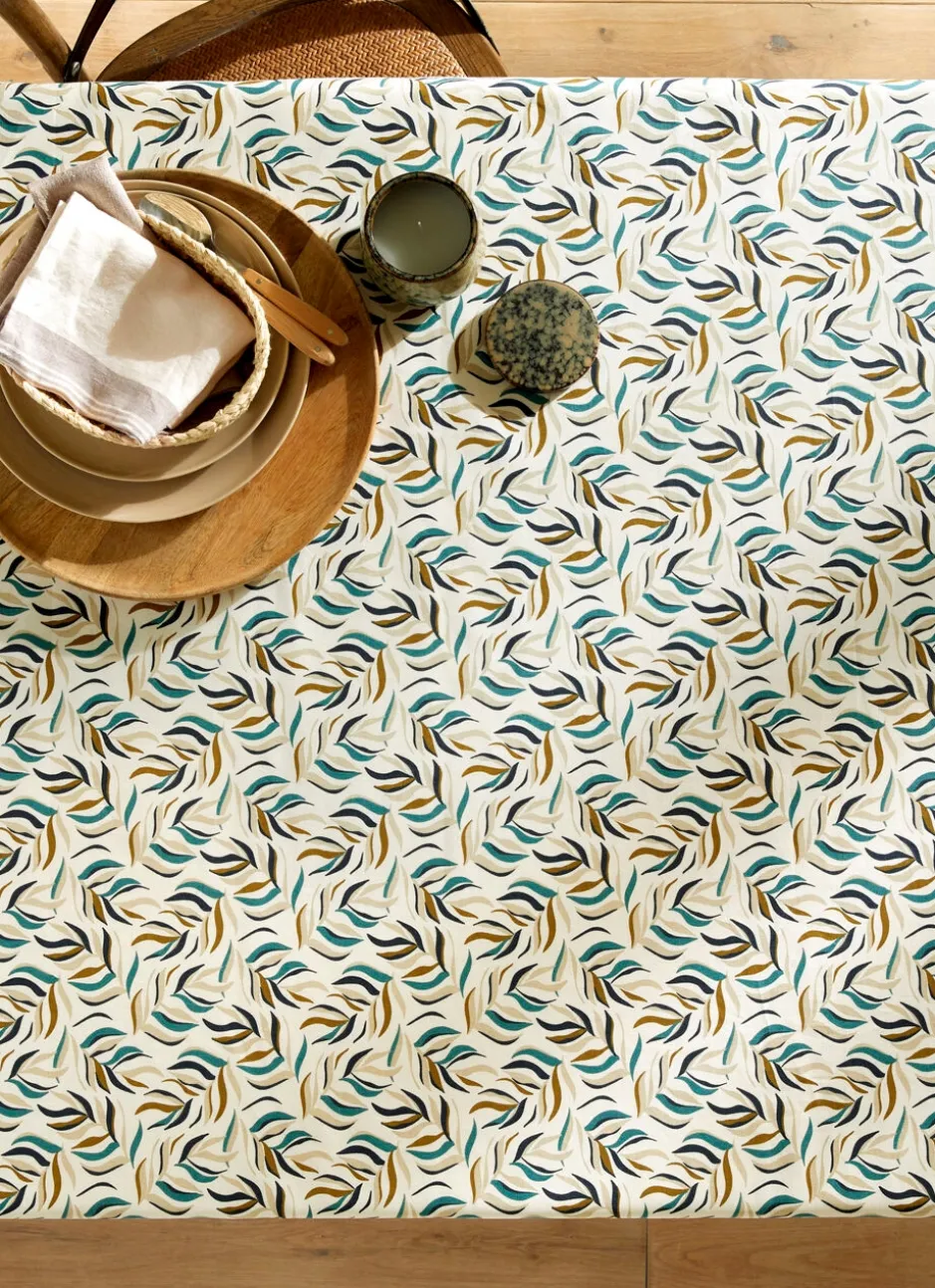 NAPPE ENDUITE IMPRIMÉ FEUILLES CLOÉ MULTICOLORE