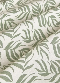 NAPPE ENDUITE IMPRIMÉ FEUILLES CLOÉ BLANC/VERT