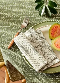 NAPPE ENDUITE RONDE MOTIF FANTAISIE vert