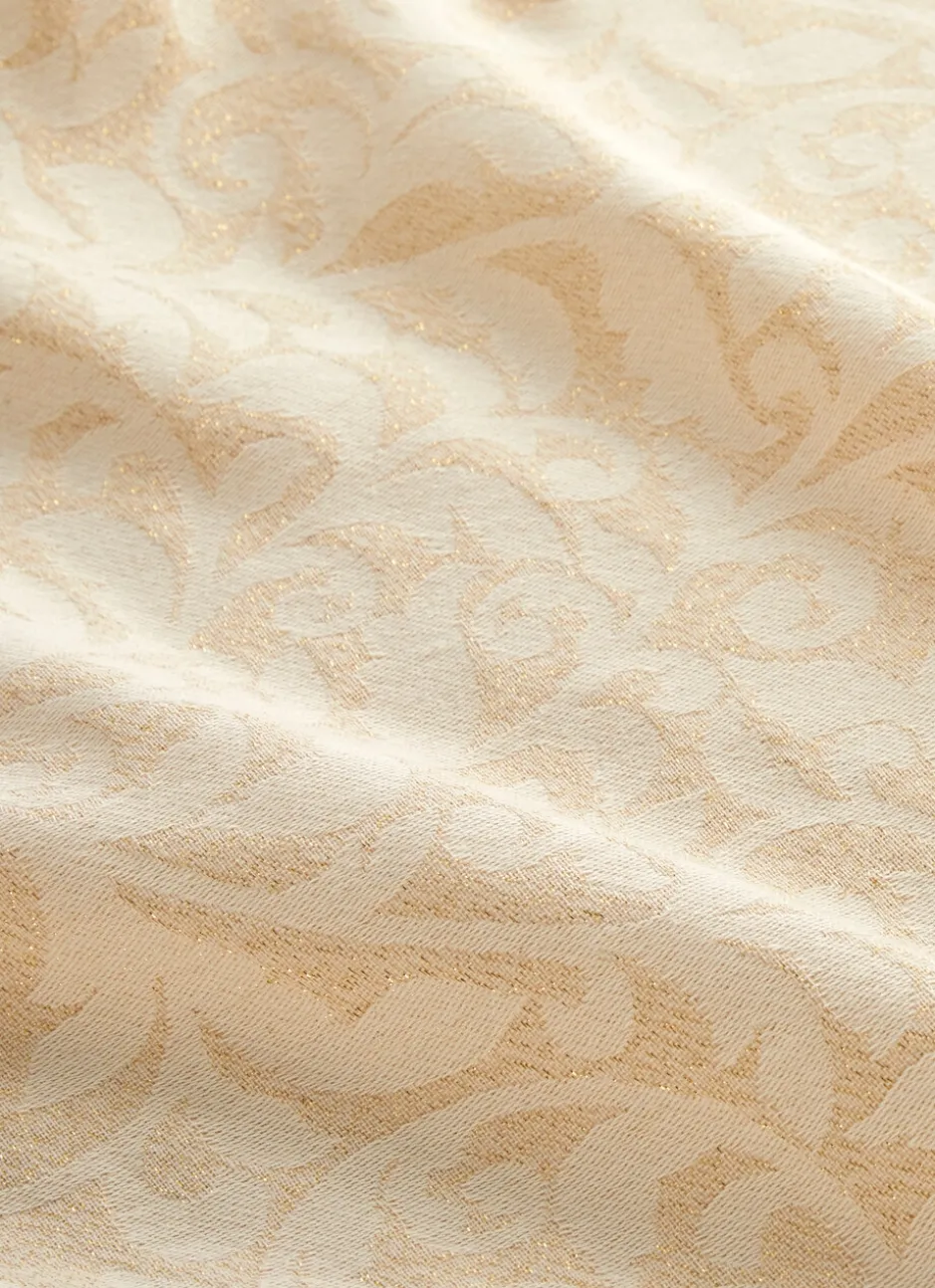 NAPPE JACQUARD BRILLANT EN COTON ECRU