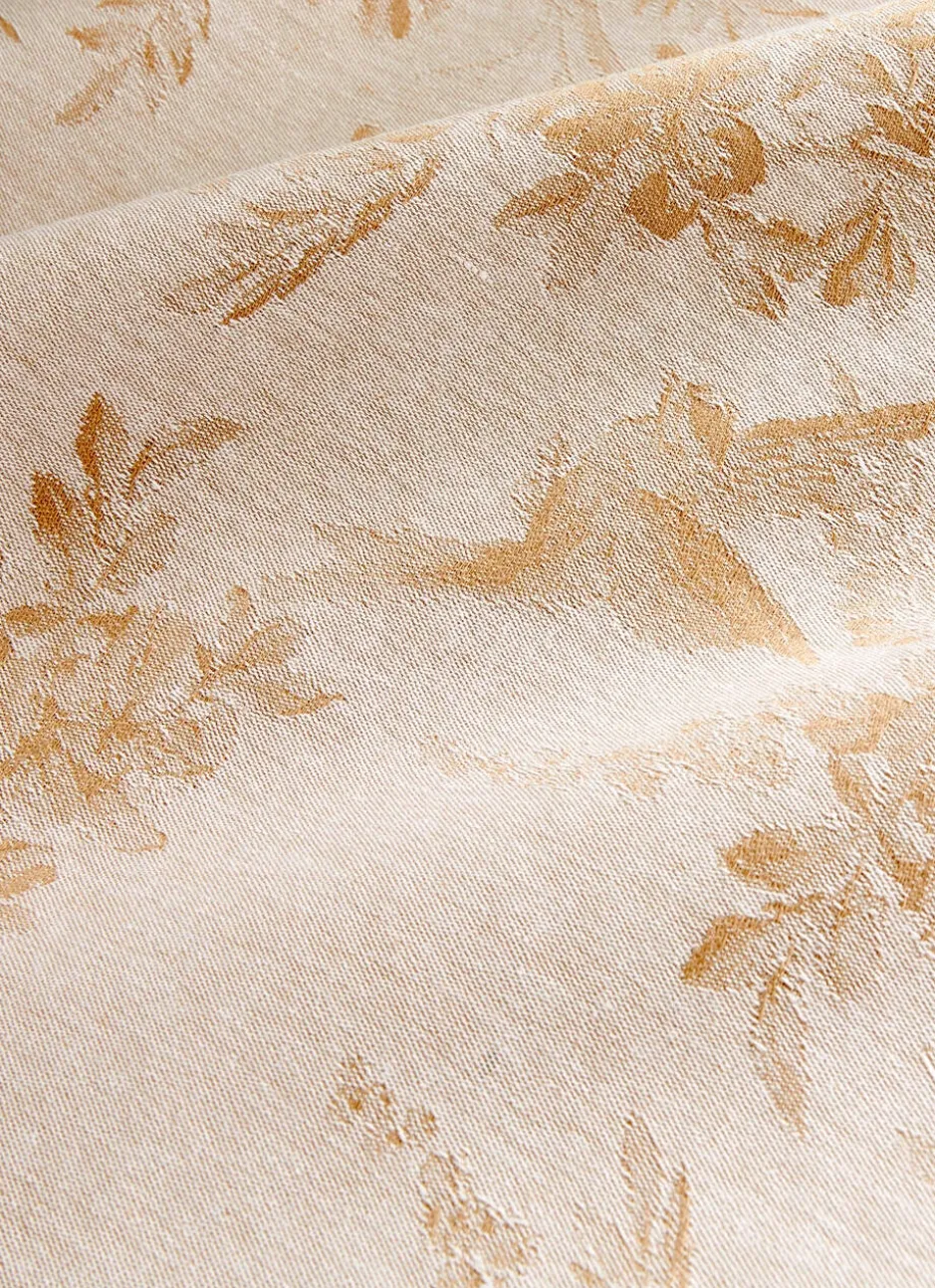 NAPPE JACQUARD EN COTON BEIGE