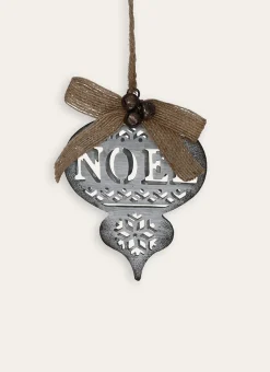 ORNEMENT DE NOËL EN MÉTAL À SUSPENDRE GRIS