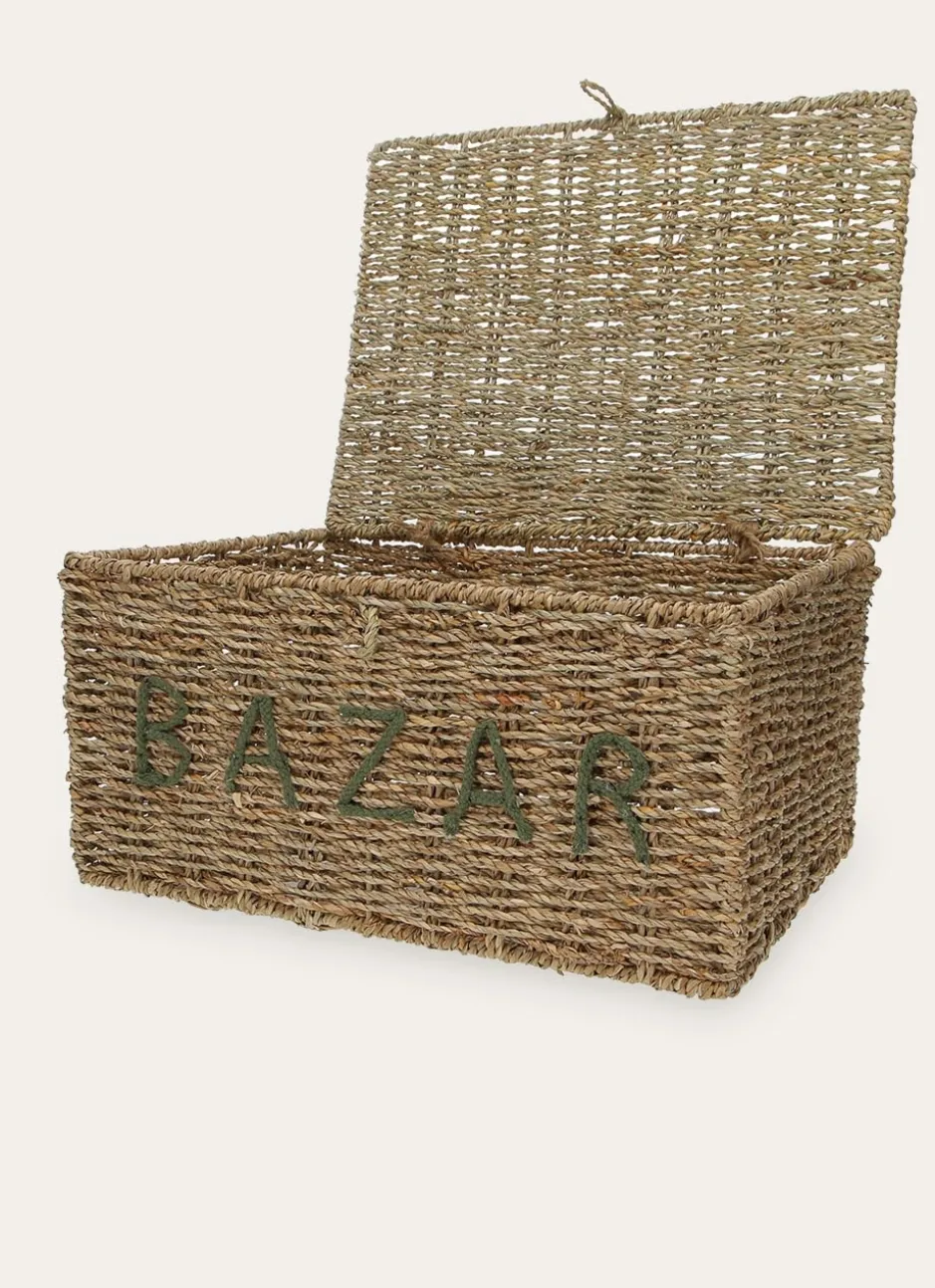 PANIER AVEC INSCRIPTION BAZAR NATUREL