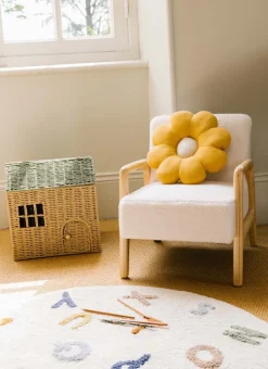 PANIER EN FORME DE MAISON EN PAPIER TRESSÉ NATUREL