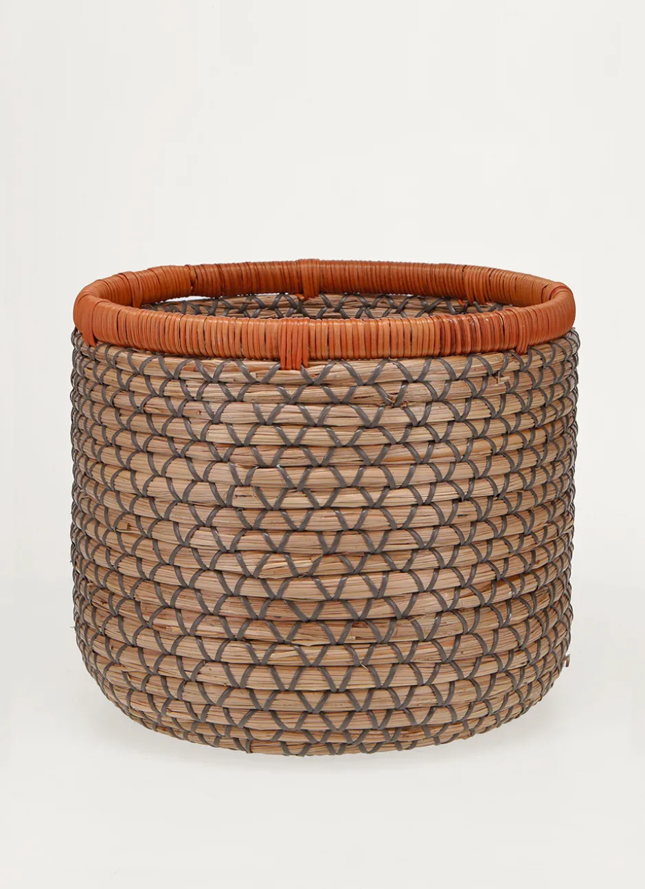 PANIER RIGIDE EN FIBRES NATURELLES AVEC TREILLAGE NATUREL