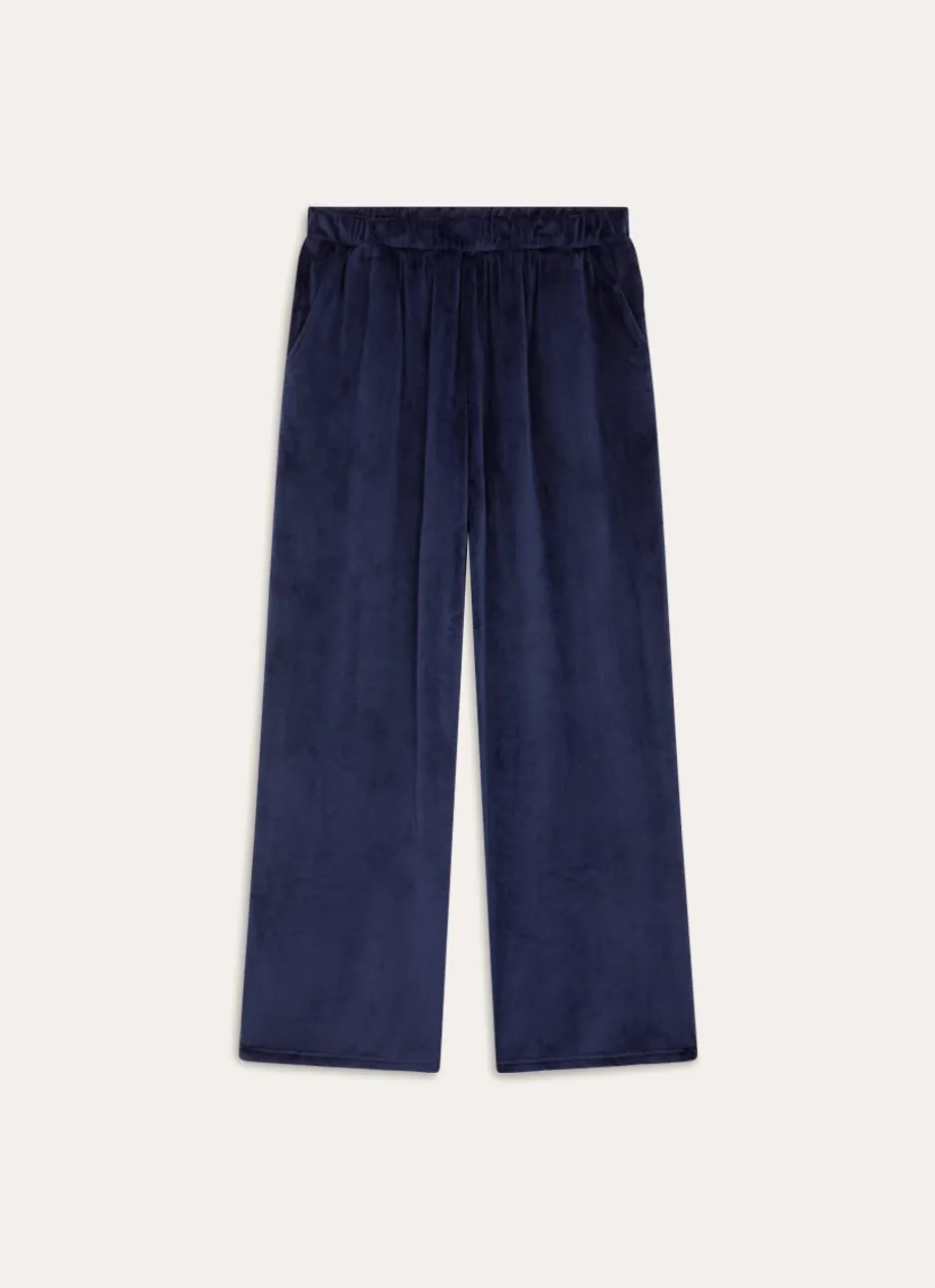 PANTALON DE PYJAMA EN VELOUR ULTRA SAPHIR