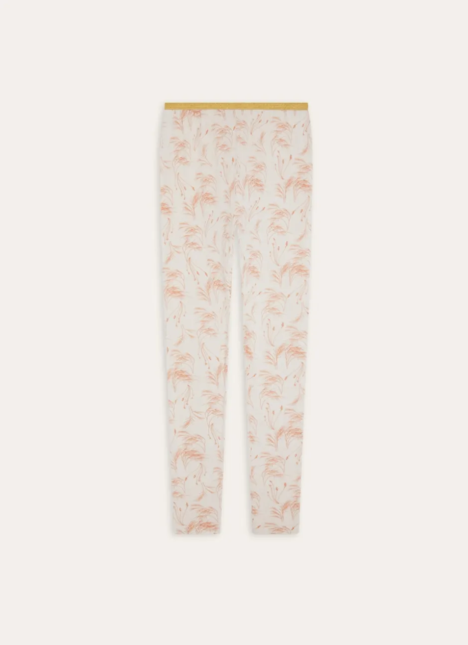 PANTALON IMPRIMÉ VÉGÉTAL ROSE ROSE