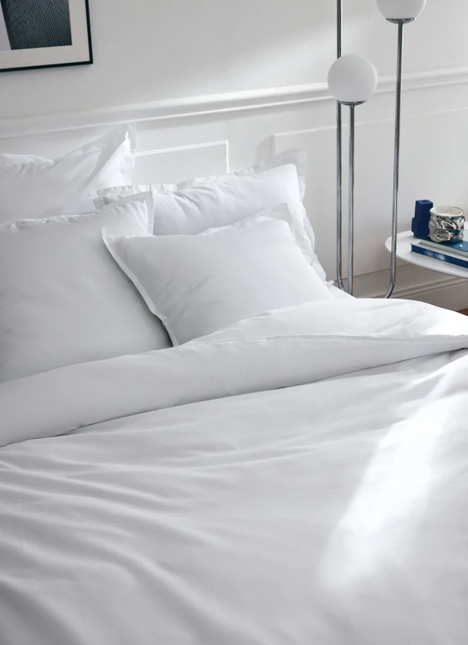 PARURE HOUSSE ET 2 TAIES EN SATIN DE COTON ARPEGE BLANC