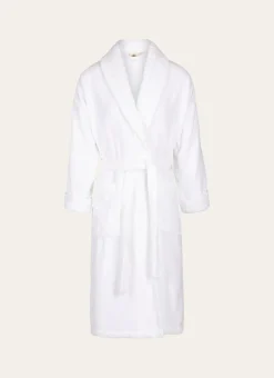 PEIGNOIR COL VELOURS CISELÉ BLANC