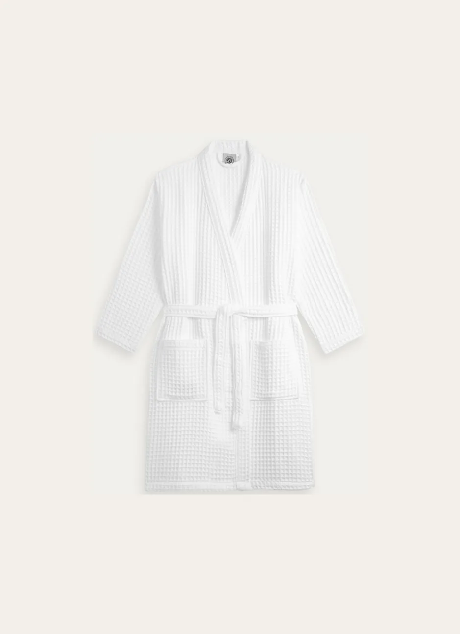 PEIGNOIR DE BAIN KIMONO NID D'ABEILLE S/M BLANC