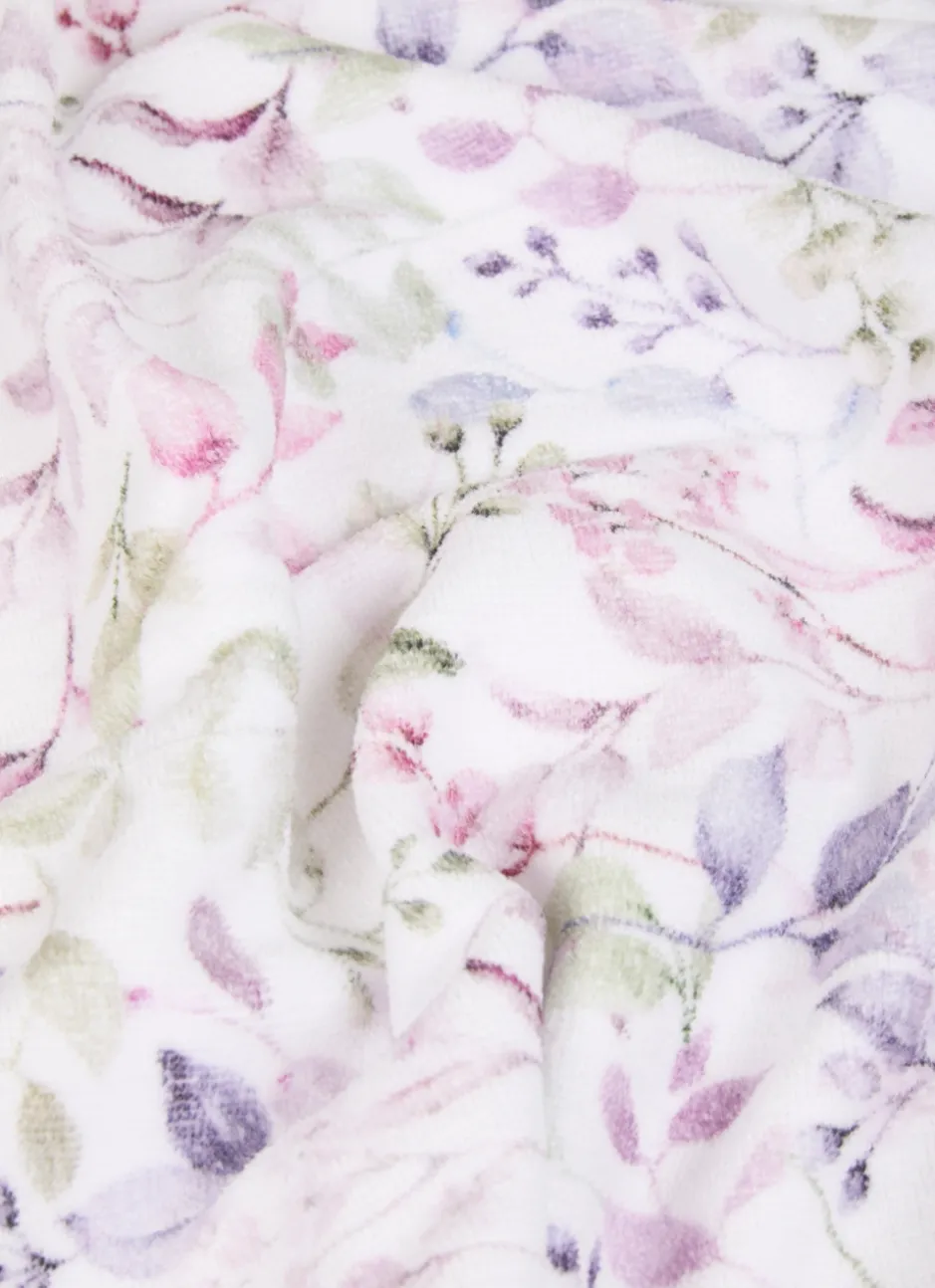 PEIGNOIR FORME KIMONO EN VELOURS IMPRIMÉ MULTICOLORE