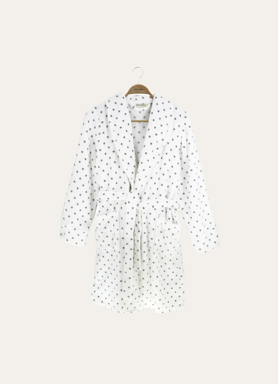 PEIGNOIR TOUT DOUX À POIS ECRU
