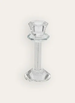 PETIT BOUGEOIR EN VERRE TRAVAILLÉ AVEC CRISTAUX TRANSPARENT