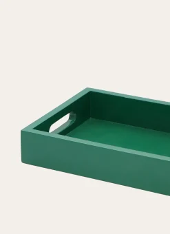 PETIT PLATEAU EN BOIS LAQUÉ vert