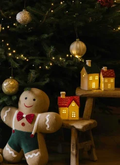 PETITE MAISON LUMINEUSE EN PORCELAINE ROUGE