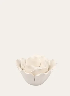 PHOTOPHORE FLEUR POUR BOUGIE BLANC MAT