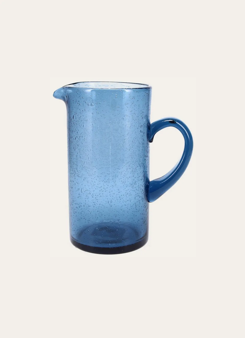 PICHET EN VERRE BULLÉ TEINTÉ BLEU PACIFIQUE