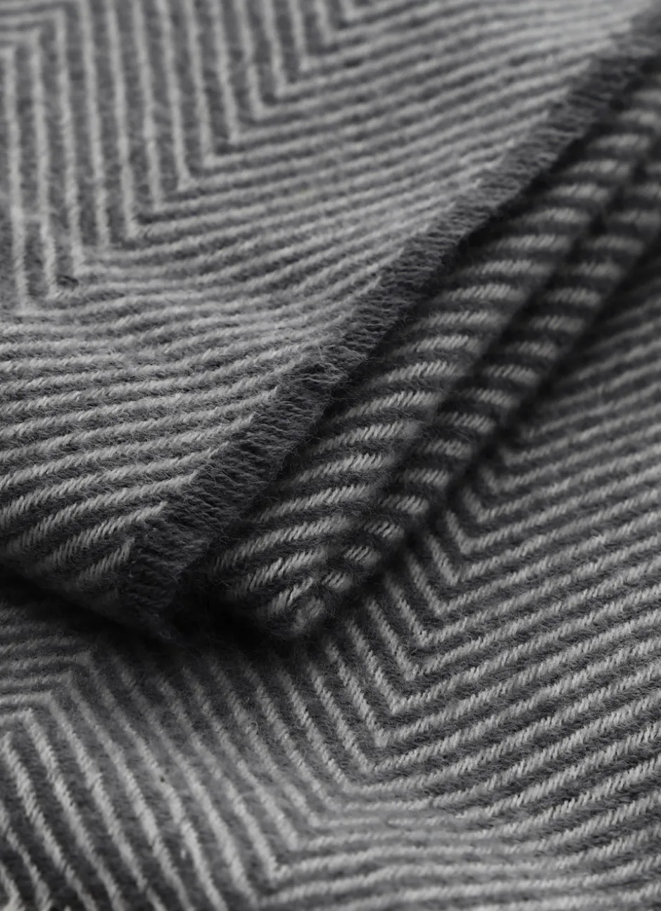 PLAID À MOTIFS CHEVRONS JACQUARD HANK GRIS