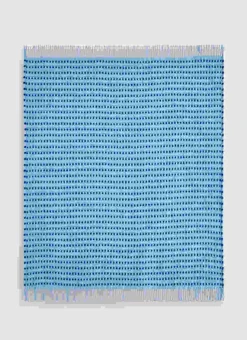 PLAID BICOLORE EN MÉLANGE DE LAINE BLEU CHINÉ