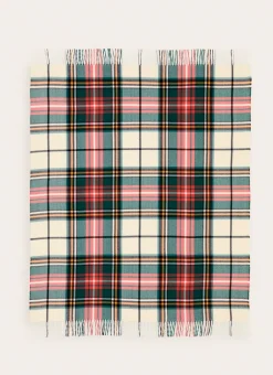 PLAID ÉCOSSAIS AVEC PORTE-PLAID IMITATION CUIR MULTICOLORE