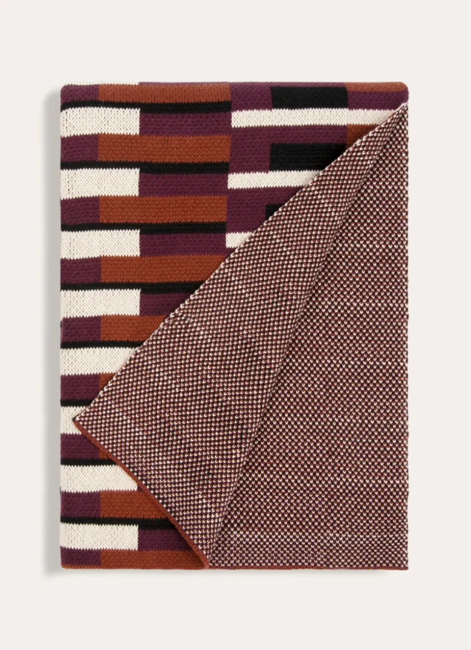 PLAID EN COTON EN MAILLE JACQUARD VIOLET