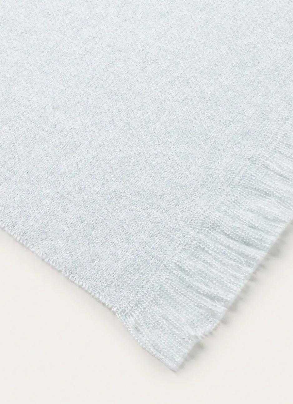 PLAID EN TISSÉ EFFET GRANITÉ UNI BLEU
