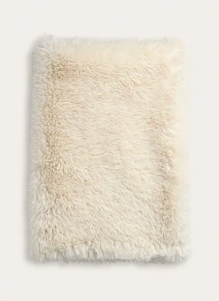 PLAID FOURRURE EFFET PELUCHE ECRU