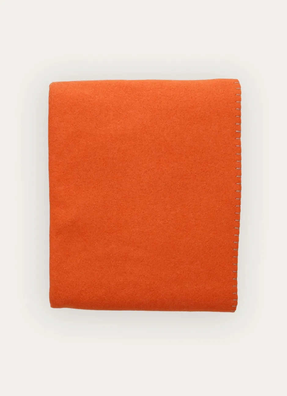 PLAID POLAIRE BICOLORE ORANGE