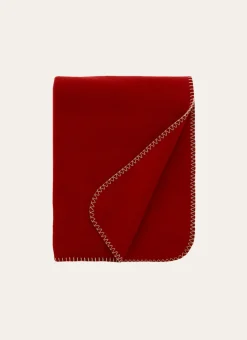 PLAID POLAIRE UNI rouge