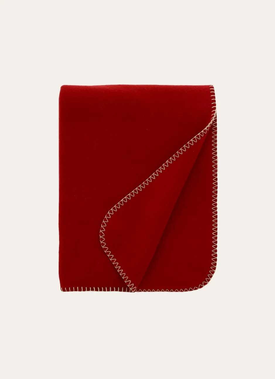 PLAID POLAIRE UNI rouge