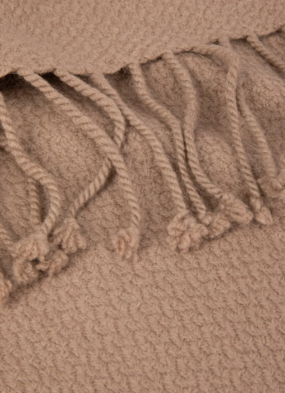 PLAID TISSÉ 100% LAINE BEIGE