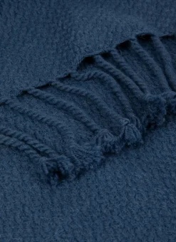 PLAID TISSÉ 100% LAINE MARINE